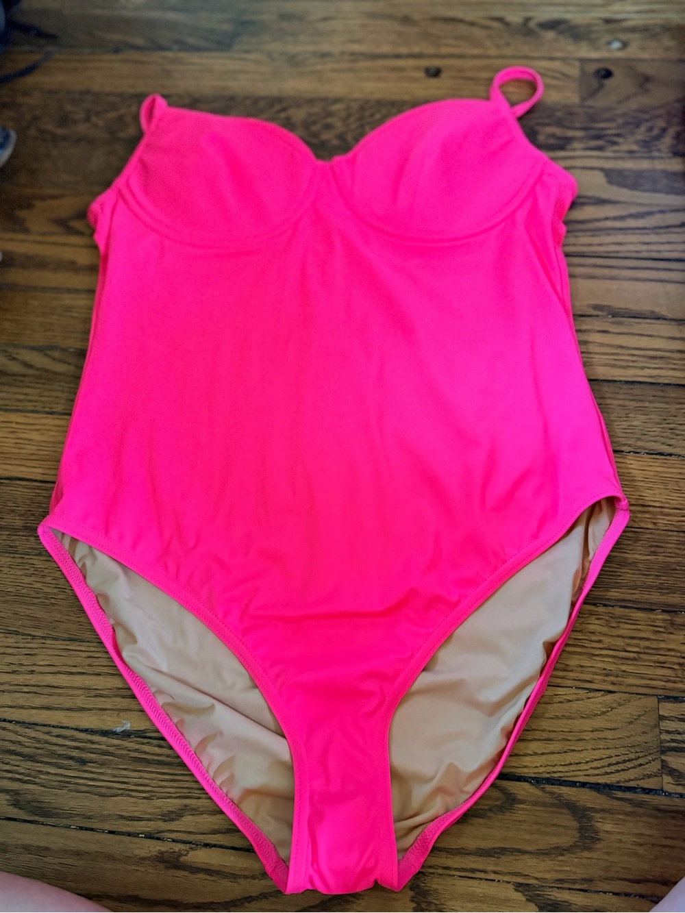 NWOT JCrew Hot Pink Underwire One Piece Swimsuit Neon Fuchsia Women’s size xl